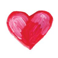 Watercolor hand drawn heart N27