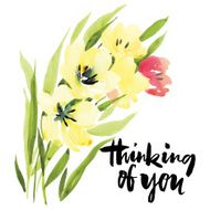 Greeting card with tulips N18