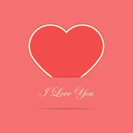 Valentine card with red paper heart