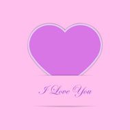 Valentine card with pink paper heart