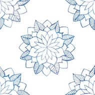 Seamless pattern with hand-drawn watercolor blue flowers
