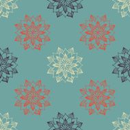 Seamless pattern with hand-drawn abstract flowers N13