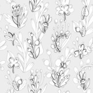 Seamless pattern Cute leaves in a cartoon style N2