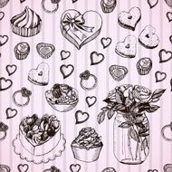 Retro pattern for Valentine&#039;s Day N2