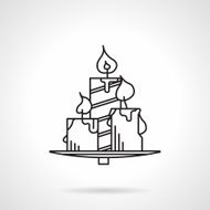 Candles black line vector icon