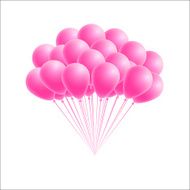Vector bunch birthday or party pink balloons