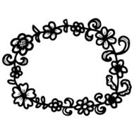 Hand drawn floral round frame N9