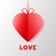 Paper Heart Happy Valentines Day Vector EPS 10