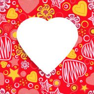 Seamless Pattern with White Paper Heart Symbol Vector EPS 10