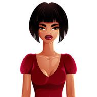 Beautiful coquette lady illustration upper body vector portrait N2