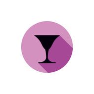 Classic full martini glass alcohol and relaxation theme illustration