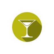 Classic half full martini glass alcohol and entertainment theme