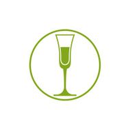 Classic champagne glass alcohol beverage theme illustration