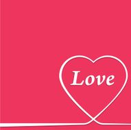 Valentines card with line heart