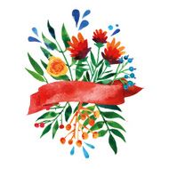 Beautiful Floral Greeting Card Bright illustration invitation card N19