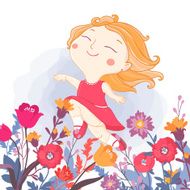 Girl and flowers N11