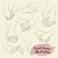 illustrations to keep hands a pair of lovers or friends