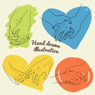 illustrations to keep hands a pair of lovers or friends N2