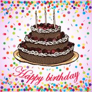 Vector card of a birthday cake