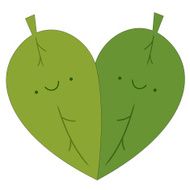 Two leaves making a heart shape