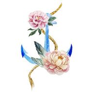 Anchor with flowers