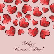 Valentines composition of the hearts Vector