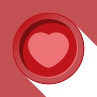 circle with heart and stylized shadow