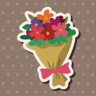 Bouquet of flowers flat icon elements background eps10 N3