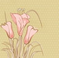 Vintage card with lily N3