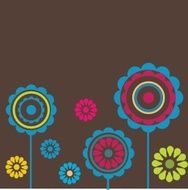 Bright greetings card with flowers and buttons N2