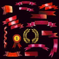 Beautiful watercolor ribbons set for design Vector illustration EPS