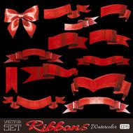 Beautiful watercolor ribbons set for design Vector illustration EPS N2