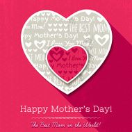 Red background with two hearts for Mother's Day