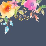 Invitation card with watercolor flowers for your wedding day N13