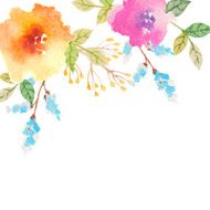 Invitation card with watercolor flowers for your wedding day N14