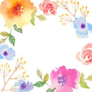 Invitation card with watercolor flowers for your wedding day N16