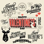 Happy Valentines day typographic labels N2