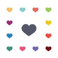 heart flat icons set N2