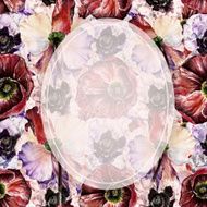 Background with flowers Watercolor illustration N2