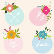 Set of vintage vector floral frames N2