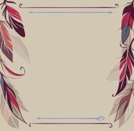 Vintage vector background with hand drawn feathers