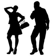 Vector silhouette of a couple N92