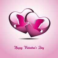 Love bird card hearts and birds together valentine theme