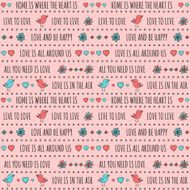 Love quotes vector seamless pattern N2