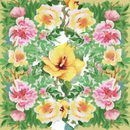 Floral colorful spring flowers seamless pattern on white background N2