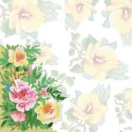 Floral colorful spring flowers pattern on white background N3