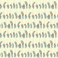 seamless lines of cartoon feathers pattern N2