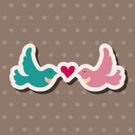 Valentine's Day lover bird flat icon elements background eps10 N3