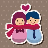 Valentine's day couple flat icon elements background eps10 N3