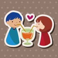 Valentine's day theme love couple elements vector N19